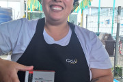 Entrega de brinde de aniversário mês de julho Paranaguá